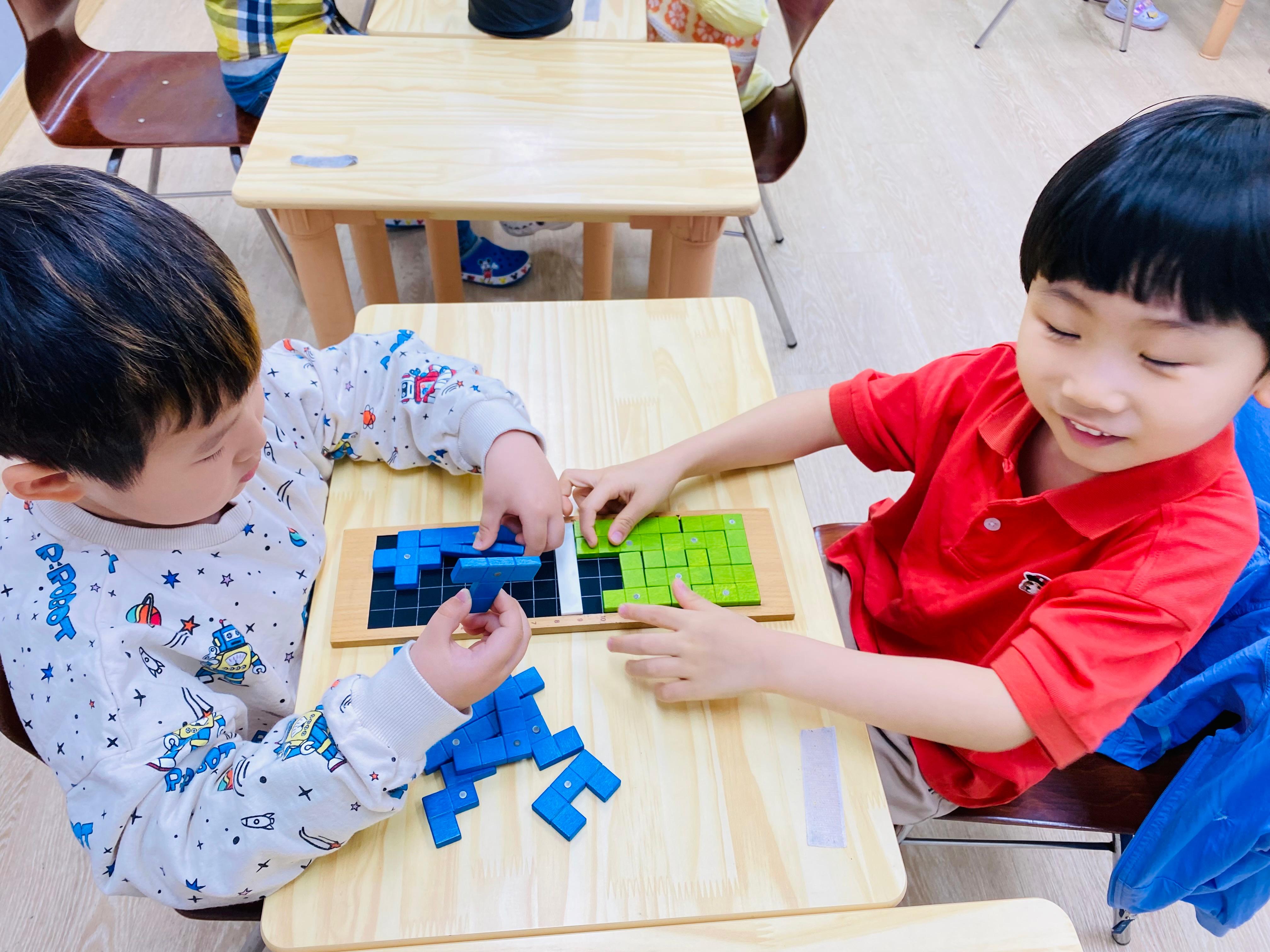 Child engaged in learning activity